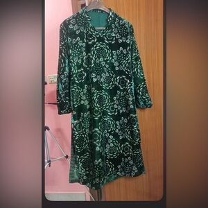 Elegant Green Floral Dress velvet palachi dress sz 40
